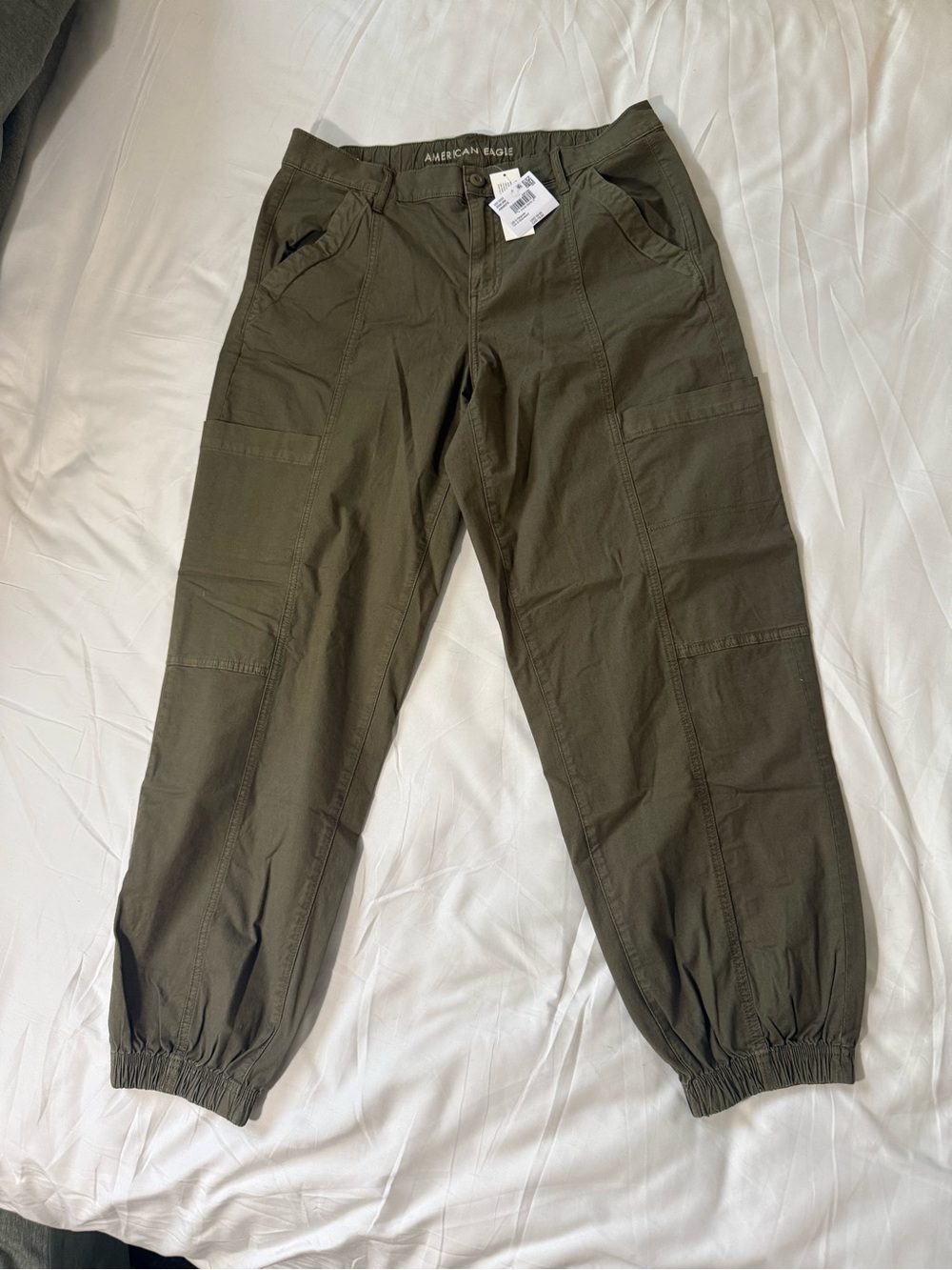 American Eagle Slim Utility Cargo Jogger Pants Olive 8 NWT